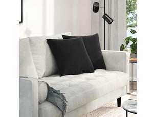 Lot de 2 coussins de canapé, coussins décoratifs noir 45 x 45 cm cf59136