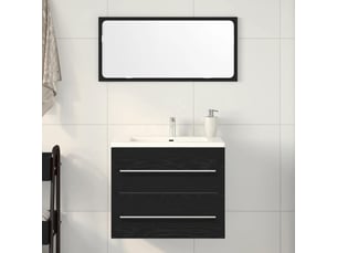 Meuble sous lavabo de salle de bain chêne noir 60x38,5x48 cm cf64847