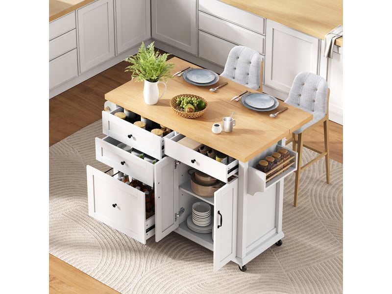  Desserte 2 portes 4 tiroirs coloris blanc mdf desserte blanc - Conforama E