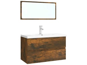 Meubles de salle de bain, armoire salle de bain chêne fumé bois d'ingénierie cf65460