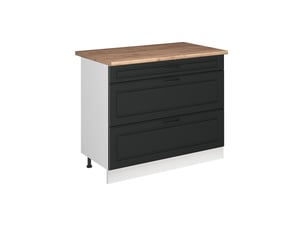 Vicco meuble cuisine, anthracite campagneblanc, 100cm plan de travail chêne doré