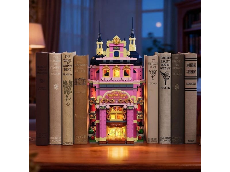  Manoir led pinkspire 1815 pieces villa rose avec voiture et fontaine 151498_AABSG92269_6_DROPFR - Conforama D