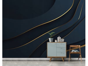 Papier peint panoramique intissé abstrait glamour bleu - 400x280 cm - papier peint chambre et salon