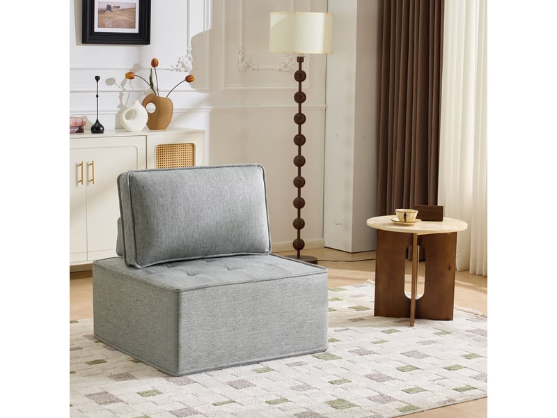  Canapé 1 place, canapé de salon, avec pouf, pour salon, chambre, pour intérieur, mobilier pour espace de vie  - Conforama A