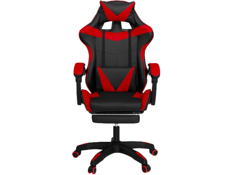 Chaise De Gaming Ergonomique – Dossier Inclinable 135°, Repose-pieds Rétractable – Tissu Velours, Support 150 Kg – Rouge - 13