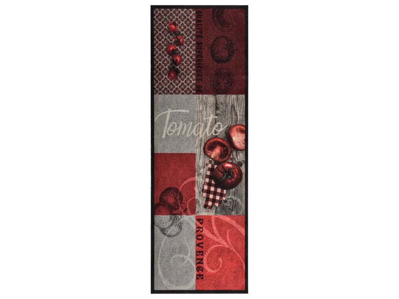  Tapis de sol à motif tomate lavable cuisine couloir 150 x 45 cm en polyamide rouge 02_0046713  - Conforama A