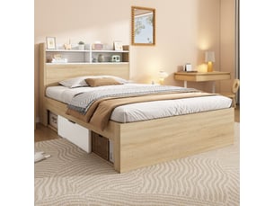Lit simple 90x200 cm coloris naturel