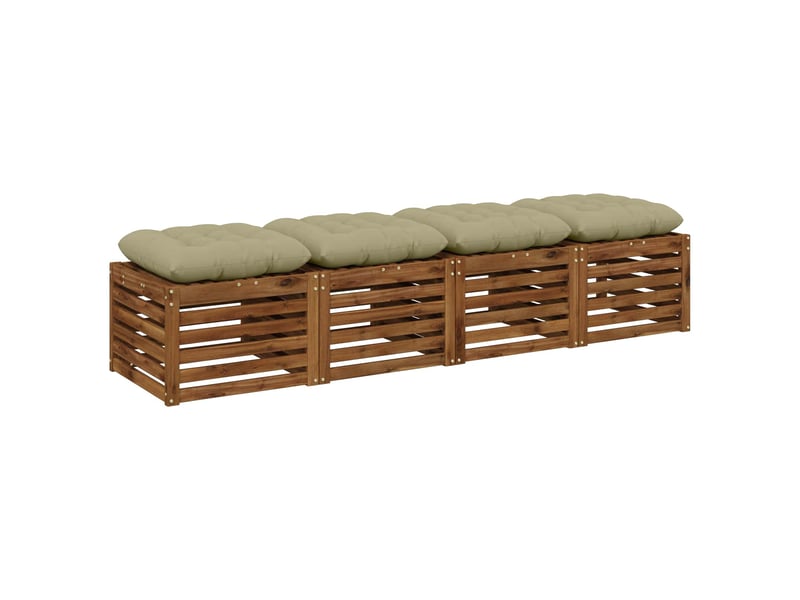  Lot de 4 coussins de siège, coussins d'assise vianen 100 % polyester vert clair cf60849  - Conforama C