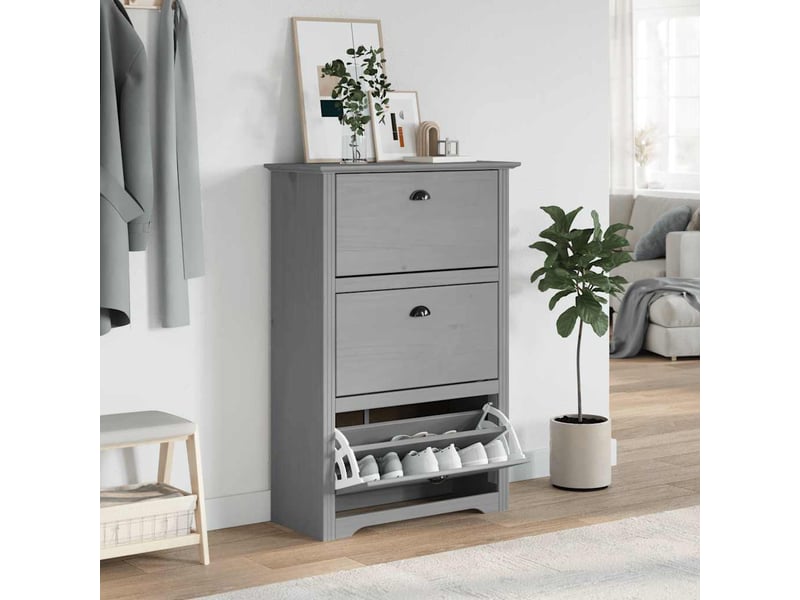  Meuble à chaussures, étagère à chaussures bodo gris 80x35x118 cm  - Conforama C