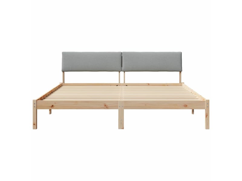  Lit double- lit adulte -  cadre de lit avec tête de lit marron et gris clair 200 x 200 cm  - Conforama D