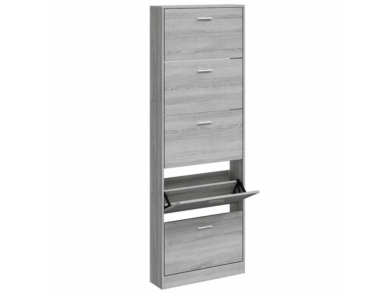  Meuble à chaussure, armoire à chaussures sonoma gris 59x17x169 cm bois d'ingénierie  - Conforama C