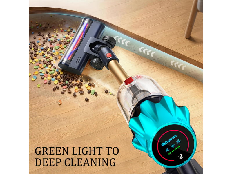  Aspirateur sans fil,600w55 kpa,autonomie de 60 minutes,pour la maison,aspirateur balai autoportant avec brosse anti-emmêlement et écran tactile oled  - Conforama D