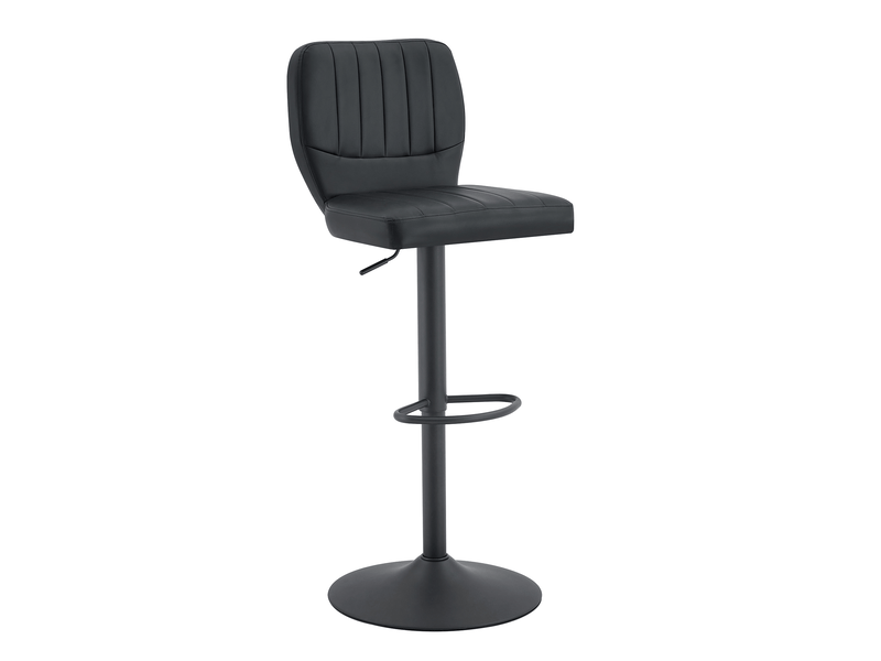  Lot de 2 tabourets de bar réglables,62-83 cm,avec dossier,similicuir,noir  - Conforama A