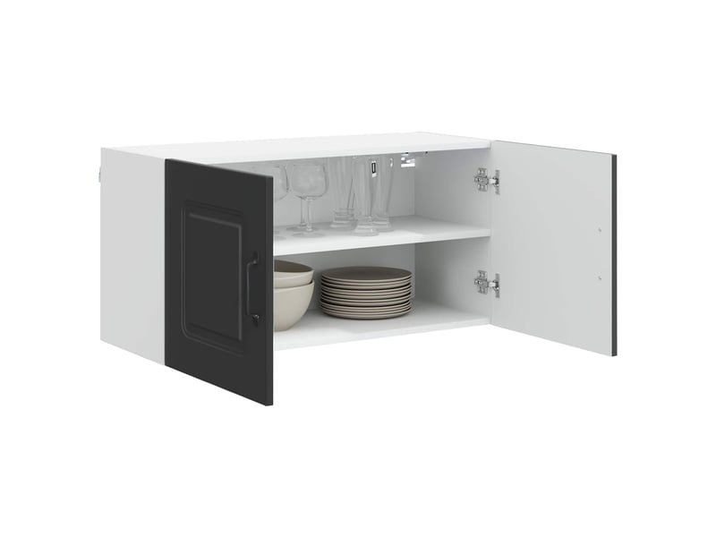  Meuble mural de cuisine | armoire de cuisine noir 80x31x40cm shl7381  - Conforama C