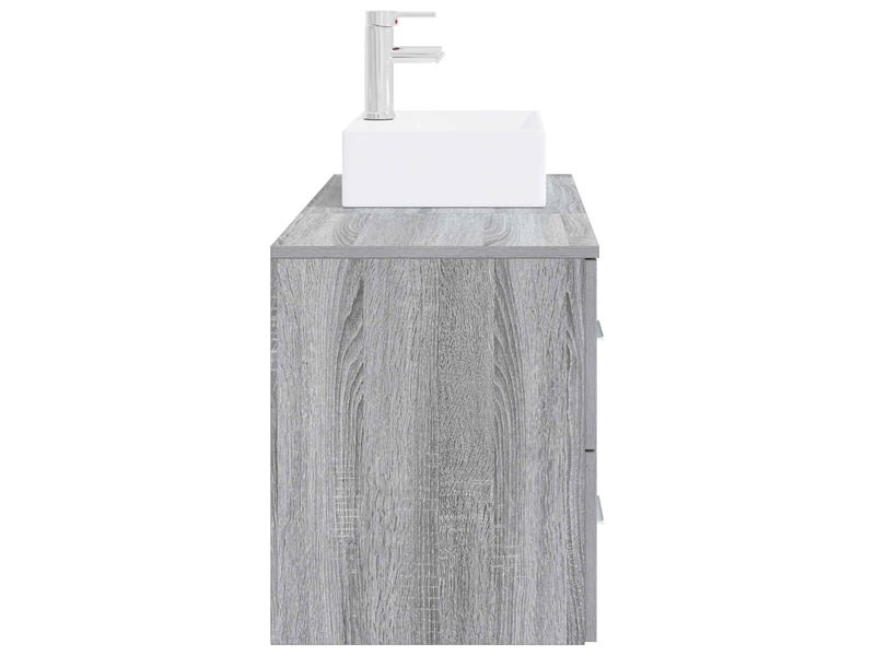  Ensemble de mobilier de salle de bain 2 pc sonoma gris cf64185  - Conforama D