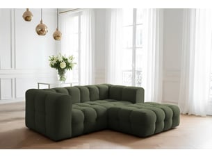 Canapé d'angle baloo l mini, pour salon, tissu tiffany, droit, vert