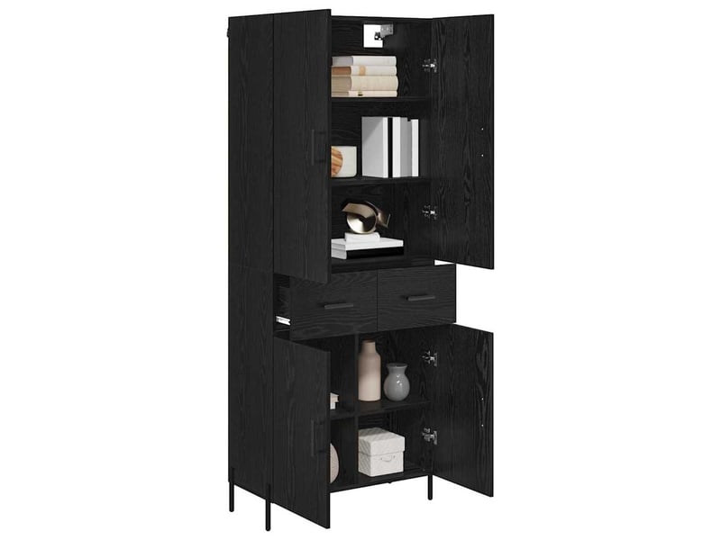 Buffet - haut armoire chêne noir 69,5 x 34 x 180 cm bois d'ingénierie - Conforama C