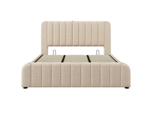 Lit coffre 180x200 cm <strong>RAUMIO</strong>  <strong></strong> coloris beige