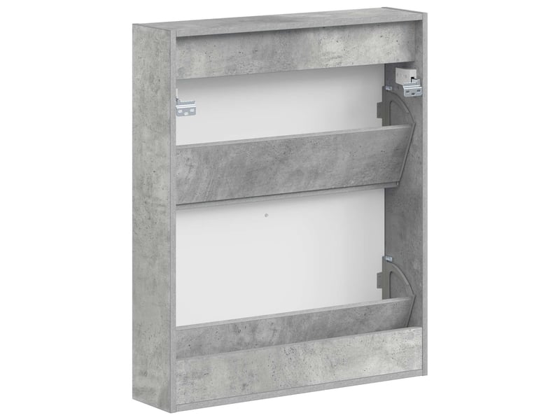  Meuble à chaussures mural, armoire à chaussures arnhem 71x17x86 cm gris béton  - Conforama E
