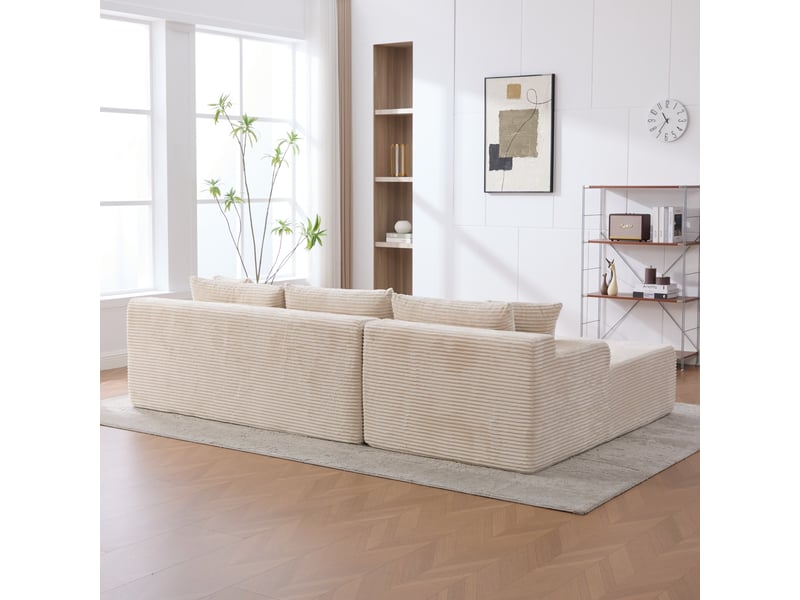 Canapé modulaire en tissu - tissu chenille doux - rembourrage mousse haute élasticité 30d - fond antidérapant Ivoire - Conforama E