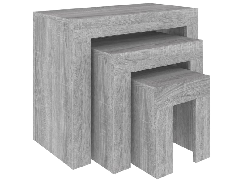  Tables basses gigognes 3 pcs | table de salon sonoma gris bois d'ingénierie  - Conforama A