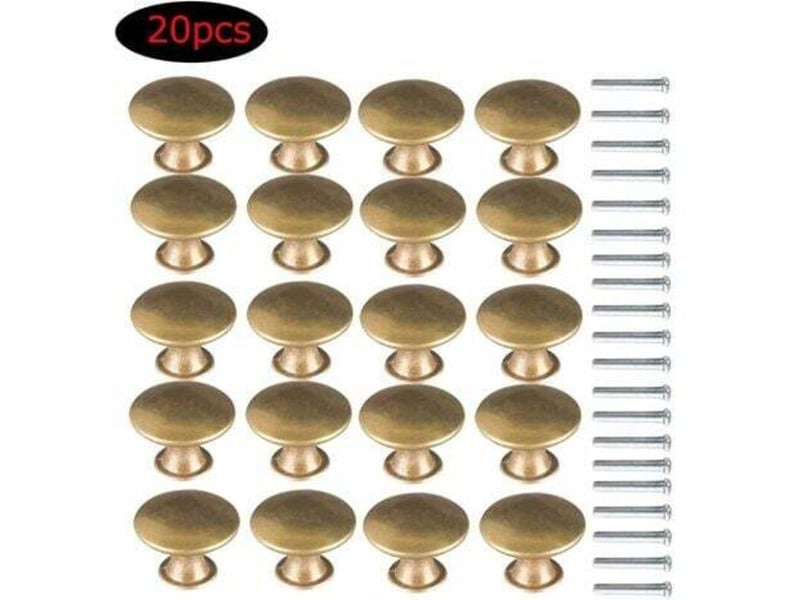  Enowelir bouton de porte laiton 20 pièces vintage laiton poignées boutons de meuble boutons porte de tiroir poignée de meuble bouton  - Conforama C