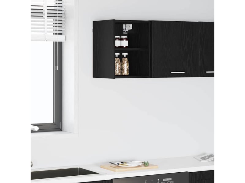  Meuble de rangement cuisine, armoire suspendue chêne noir 30x29,5x40cm  - Conforama B
