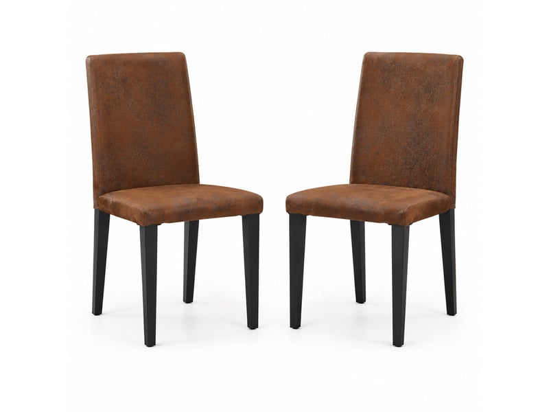 Lot de 2 chaises de salle à manger,41x47x90 cm,tissu et métal noir,marron - Conforama A