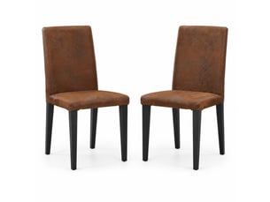 Lot de 2 chaises de salle à manger,41x47x90 cm,tissu et métal noir,marron