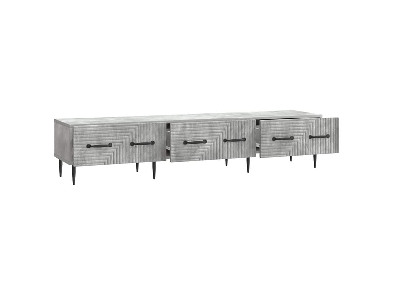  Meuble tv - banc tv - meuble de rangement gris béton 147 x 34,5 x 30 cm bois d'ingénierie  - Conforama E