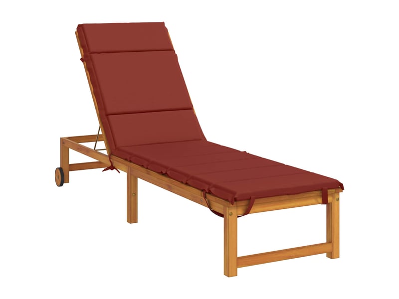 Coussin de transat, coussin pour bain de soleil gemert 100 % polyester rouge 200 x 50 x 3 cm cf56191 - Conforama C