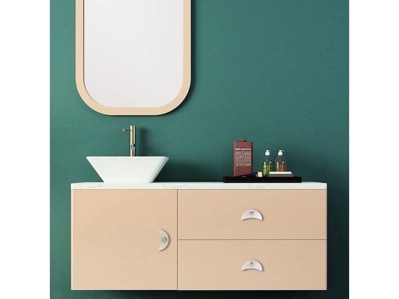  Poignée de meuble en pierre naturelle, poignée d'agate en forme de croissant de lune avec vis, décoration pour la maison  - Conforama B