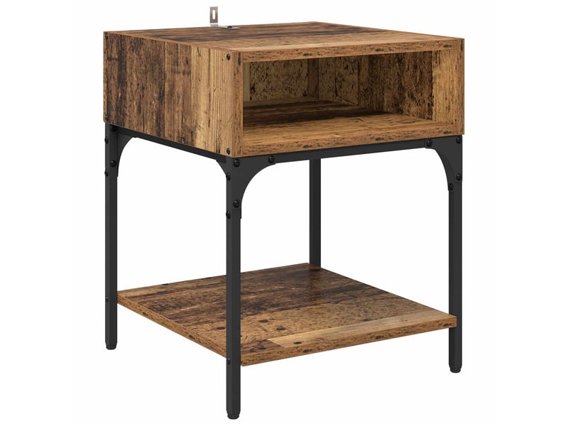  Table de chevet - cabinet de chevet - table de nuit bois ancien 40 x 40 x 50 cm bois d'ingénierie  - Conforama A