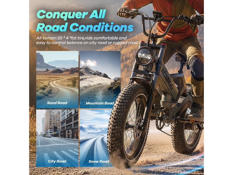 Vélo électrique pliable fat bike aoango k6f, 20×4, tout suspendu, orange - Conforama C