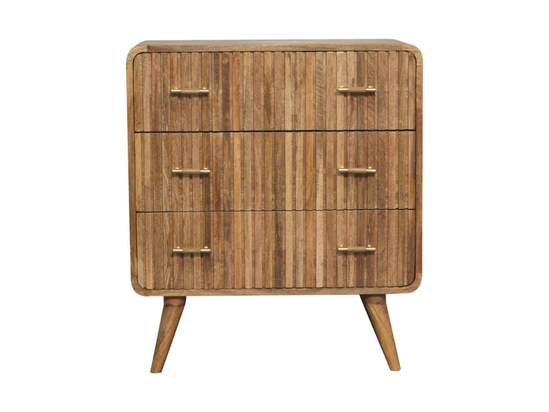  Artisan furniture commode striée t-bar en bois massif  - Conforama A