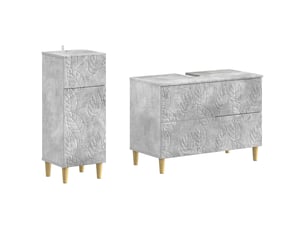 Ensemble de 2 meubles de salle de bain delft gris béton cf63121