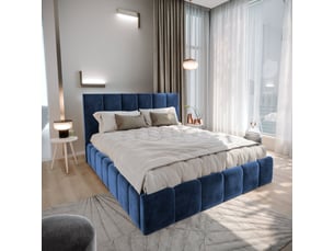 Lit coffre 160x200 cm <strong>MASSENO</strong> <strong></strong> coloris bleu
