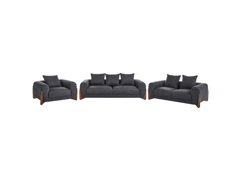 Ensemble de salon 6 places vinliden noir - Conforama A