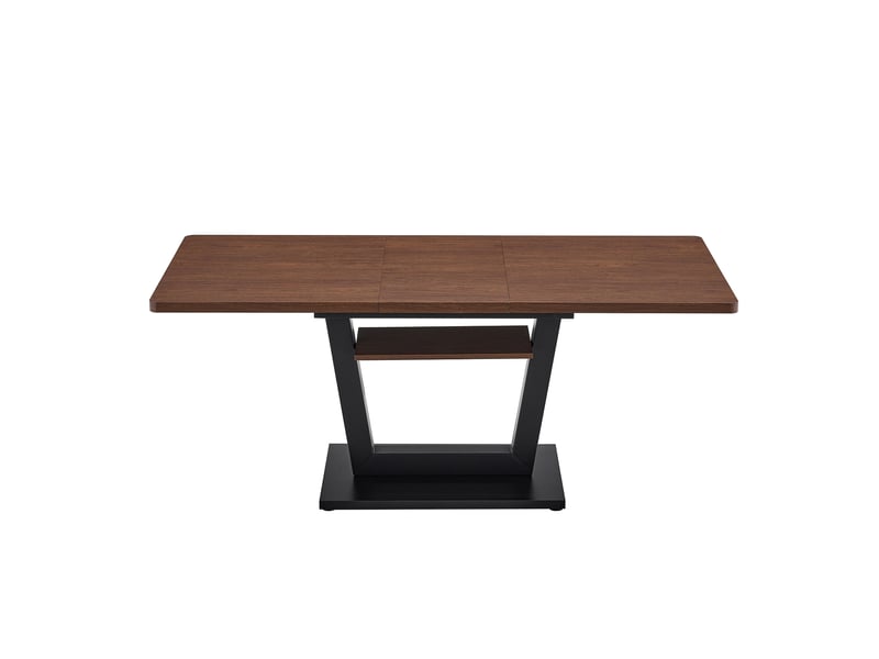 Table à manger extensible avec plateau mdf effet noyer et pieds en métal noir  - Conforama R