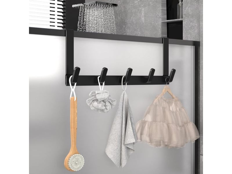  Crochets pour fermer la porte avec des bras étendus pour une utilisation facile par les femmes, adaptés aux portes de 1 3,4 pouces, l18u, noir  - Conforama E