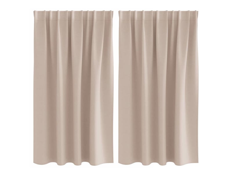 Lot de 2 rideaux occultants, rideaux black-out avec anneaux taupe 140 x 140 cm cf44768 - Conforama A
