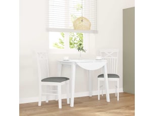 Vidaxl chaises à manger coussins 2 pcs blanc bois massif caoutchouc
