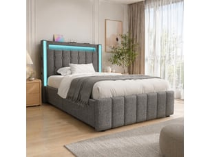 Lit avec rangement 90x200 cm <strong>MODENVIE</strong>  <strong></strong> coloris gris