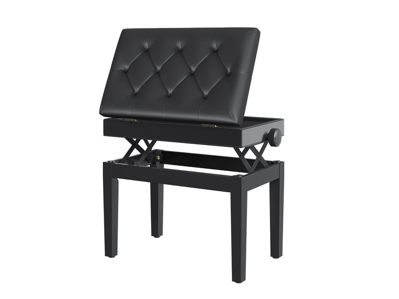  Banc de piano avec espace de rangement et réglage en hauteur 54,5x33x48-58cm, idéal comme tabouret de maquillage pour les mélomanes 02-0710 - Conforama A
