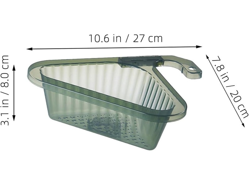  Support de filtration suspendu triangulaire 2 pièces pour évier cuisine, panier de drainage rangement pour petits ustensiles, noir et vert  - Conforama B