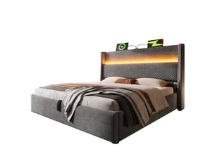 Lit coffre 180x200 cm MAISENTIEL coloris gris