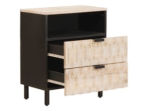 Table de chevet - cabinet de chevet - table de nuit blanc 50 x 33 x 62 cm bois de mangue massif