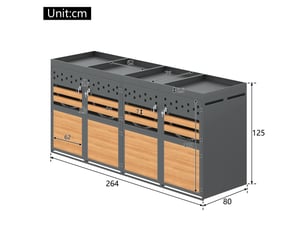 Abri poubelle avec toit végétal - capacité 120-240 litres - design moderne et attrayant - acier galvanisé résistant