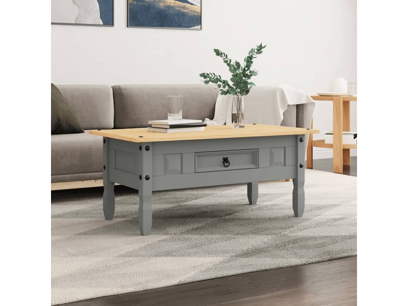  Table basse | table de salon pin mexicain gamme corona gris 100x55x44 cm  - Conforama B