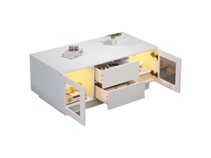 Table basse rectangulaire coloris blanc Fay Lum - 50 cmx100 cm